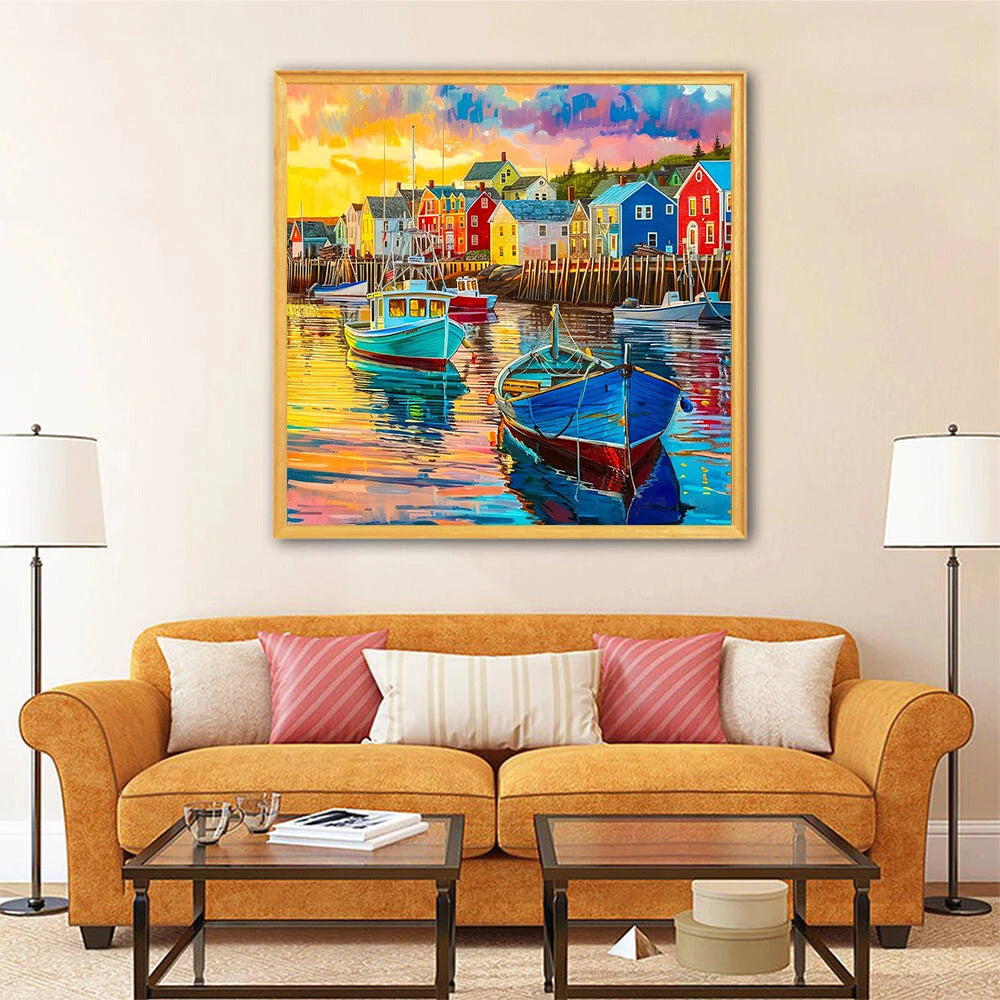 5D Diamond Painting Landscape City Kit Full Diamond Embroidery Scenery Street DIY Gift Home Decor Picture of Rhinestones