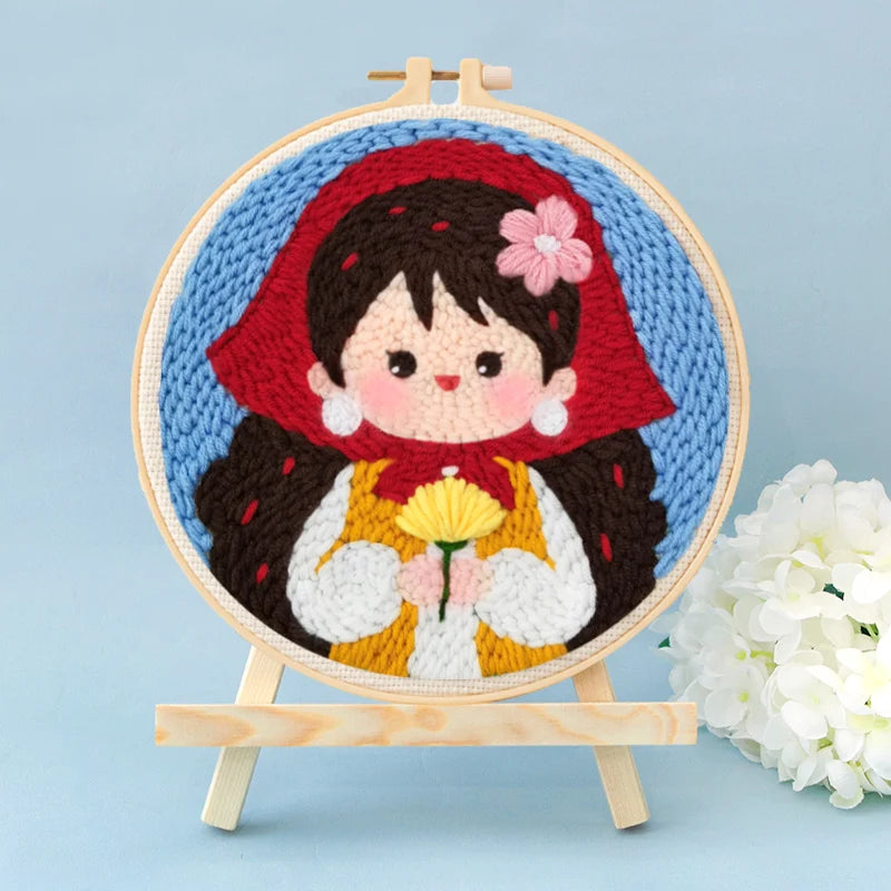 Punch Needle Embroidery Starter Kits For Adults Beginners Punch Needle Tool Threader For Embroidery Hoop Yarn Rug Diy Crafts
