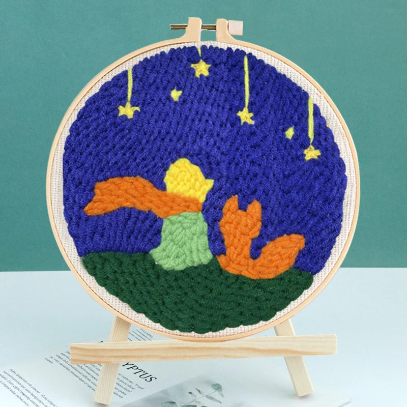 Punch Needle Embroidery Starter Kits For Adults Beginners Punch Needle Tool Threader For Embroidery Hoop Yarn Rug Diy Crafts