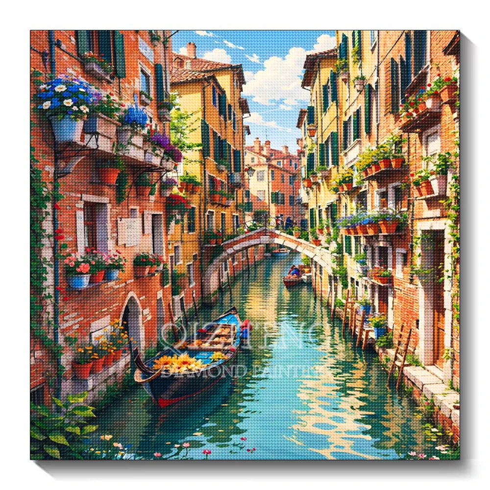 5D Diamond Painting Landscape City Kit Full Diamond Embroidery Scenery Street DIY Gift Home Decor Picture of Rhinestones