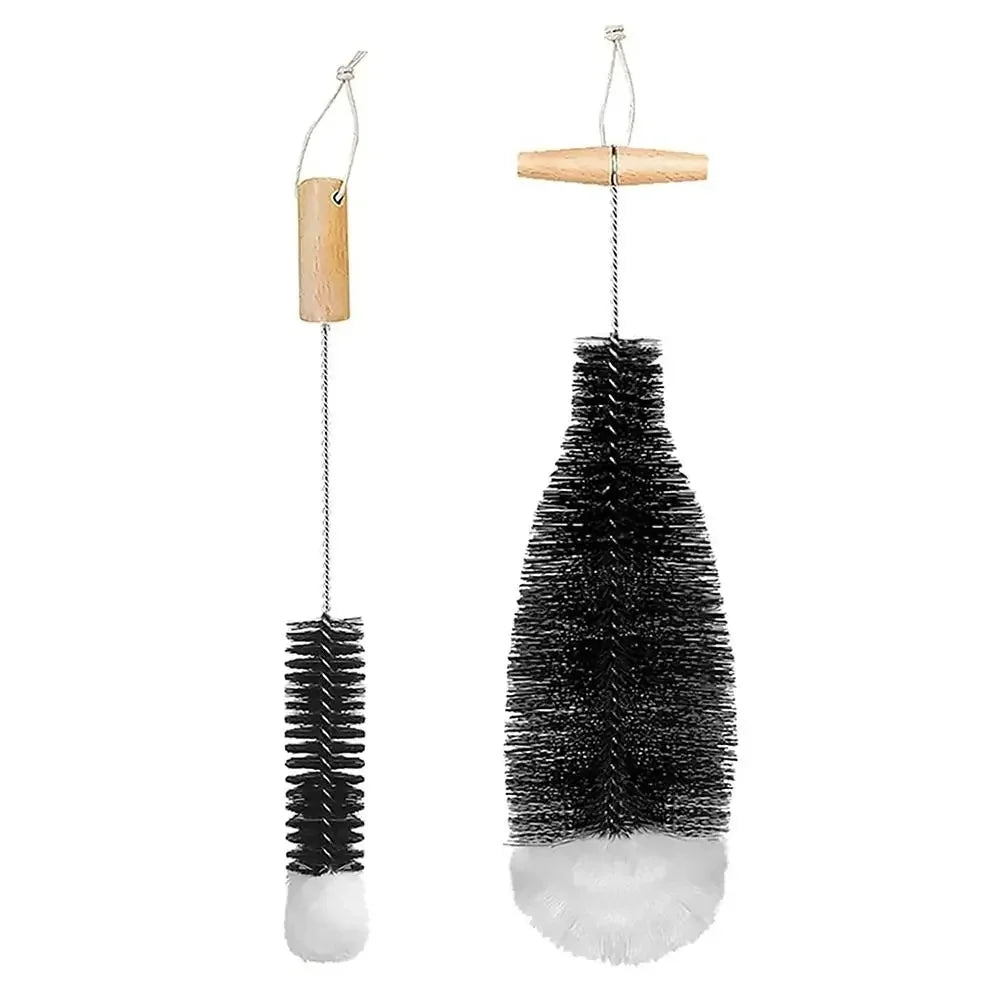 Drink Wineglass Bottle Cup Cleaning Soda Stream Bottle Brush With Beechwood Handle Glassware Jars Cleaner Kitchen Cleaning Tool