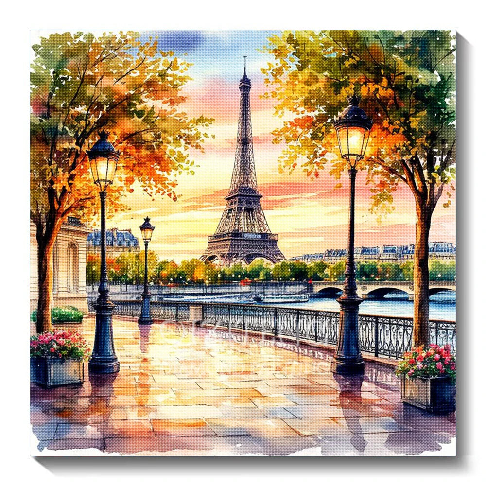 5D Diamond Painting Landscape City Kit Full Diamond Embroidery Scenery Street DIY Gift Home Decor Picture of Rhinestones
