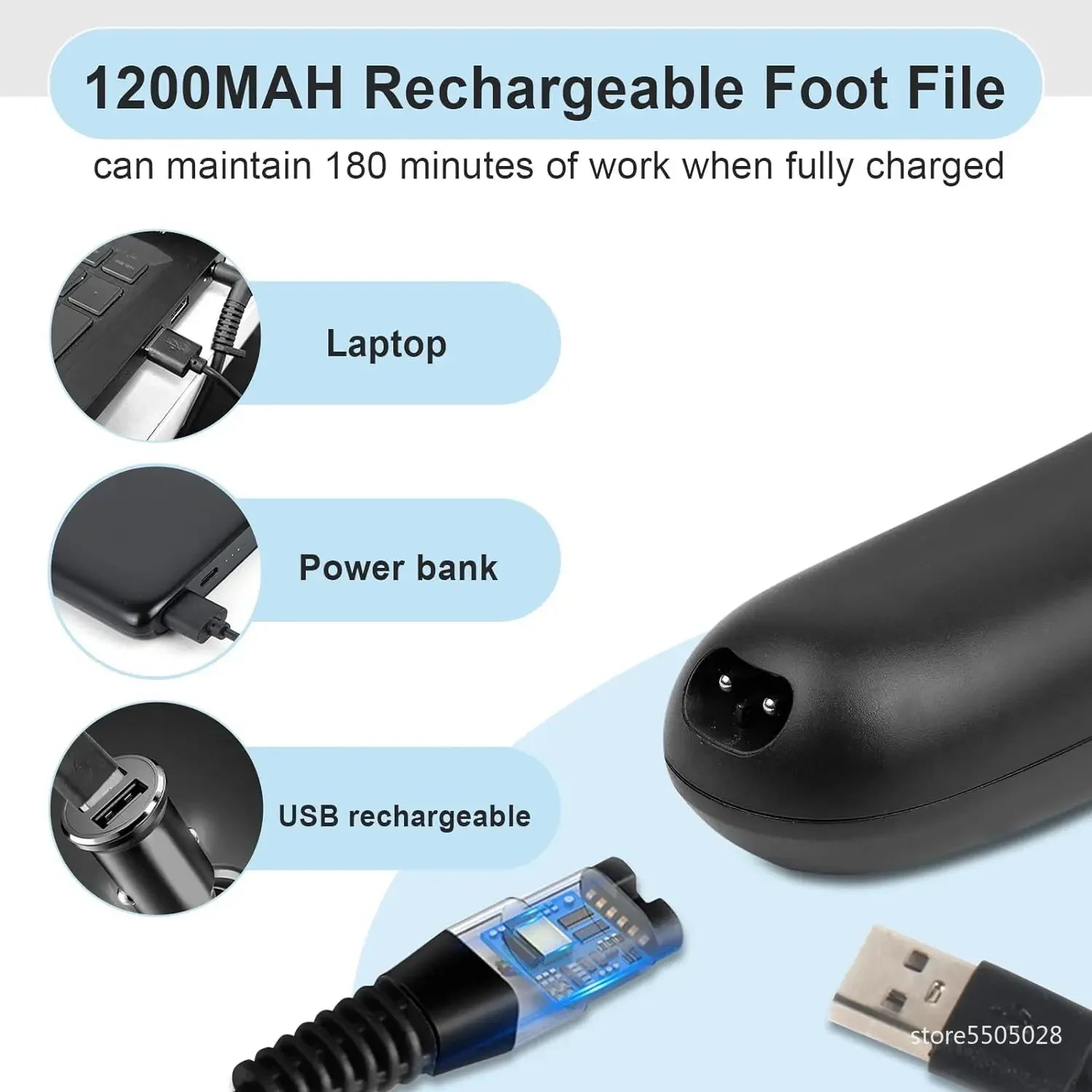Ponceuse électrique pour pieds – 3 têtes ⚡🦶