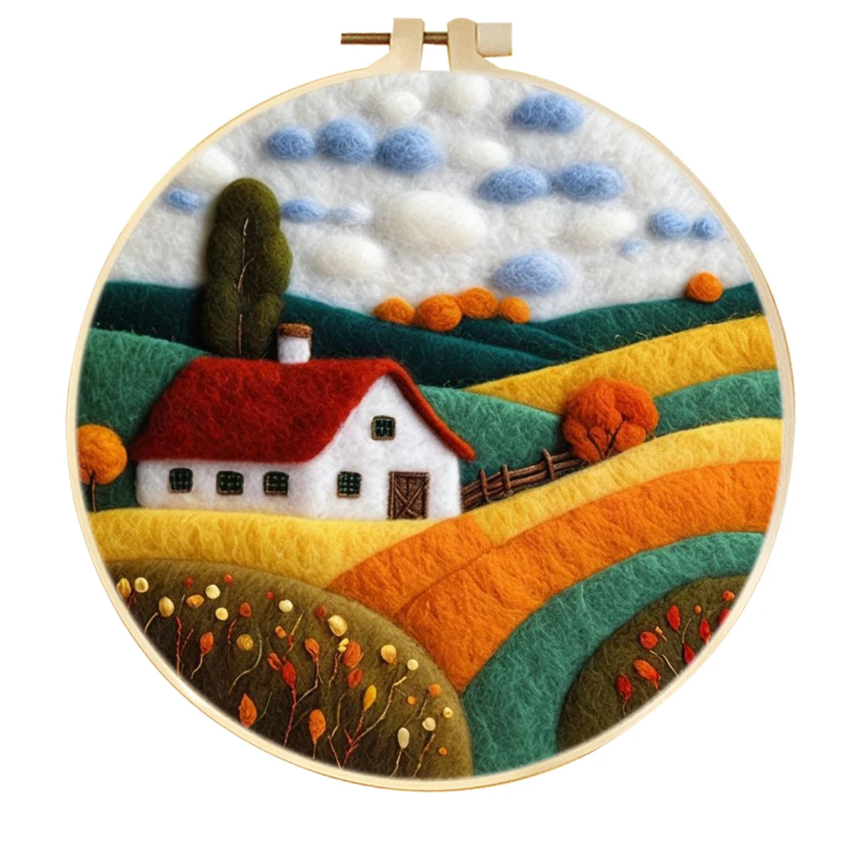 Needle Felting Kit For Beginner Wool Painting Kit DIY Felt Wool Needle Felt Set Tool Landscape Gift Picture For Home Decors