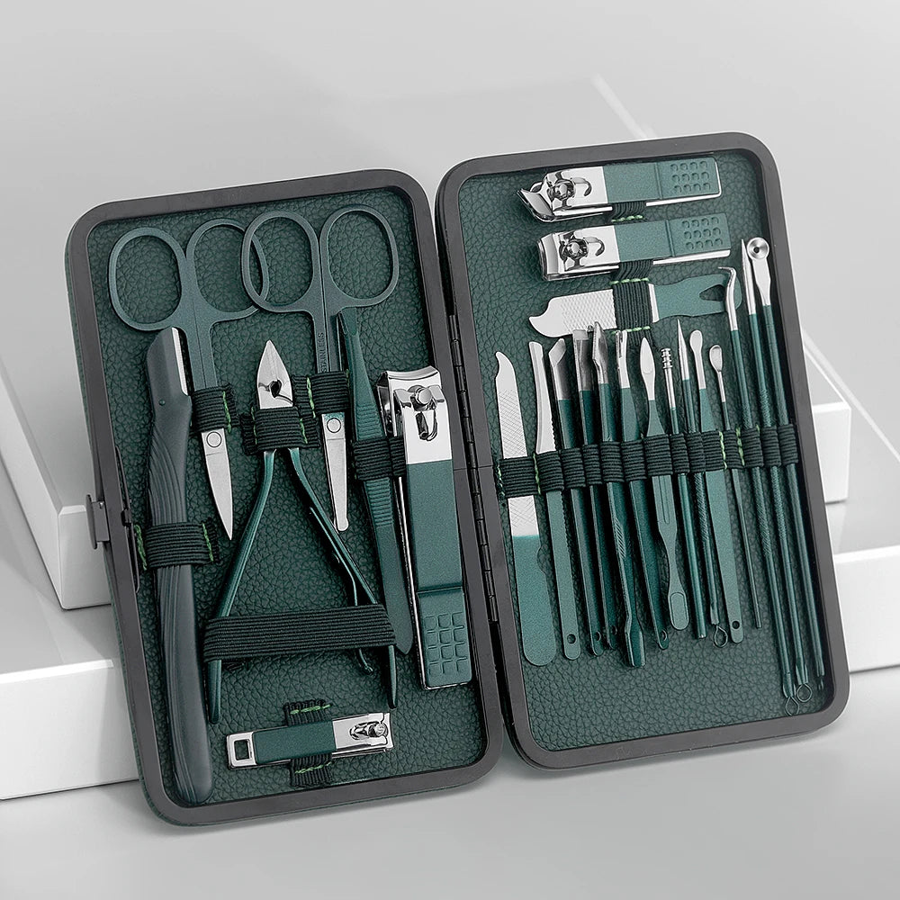 Kit manucure et pédicure 7/13/24 pcs ✂️ – Coupe-ongles et ciseaux inox ✅