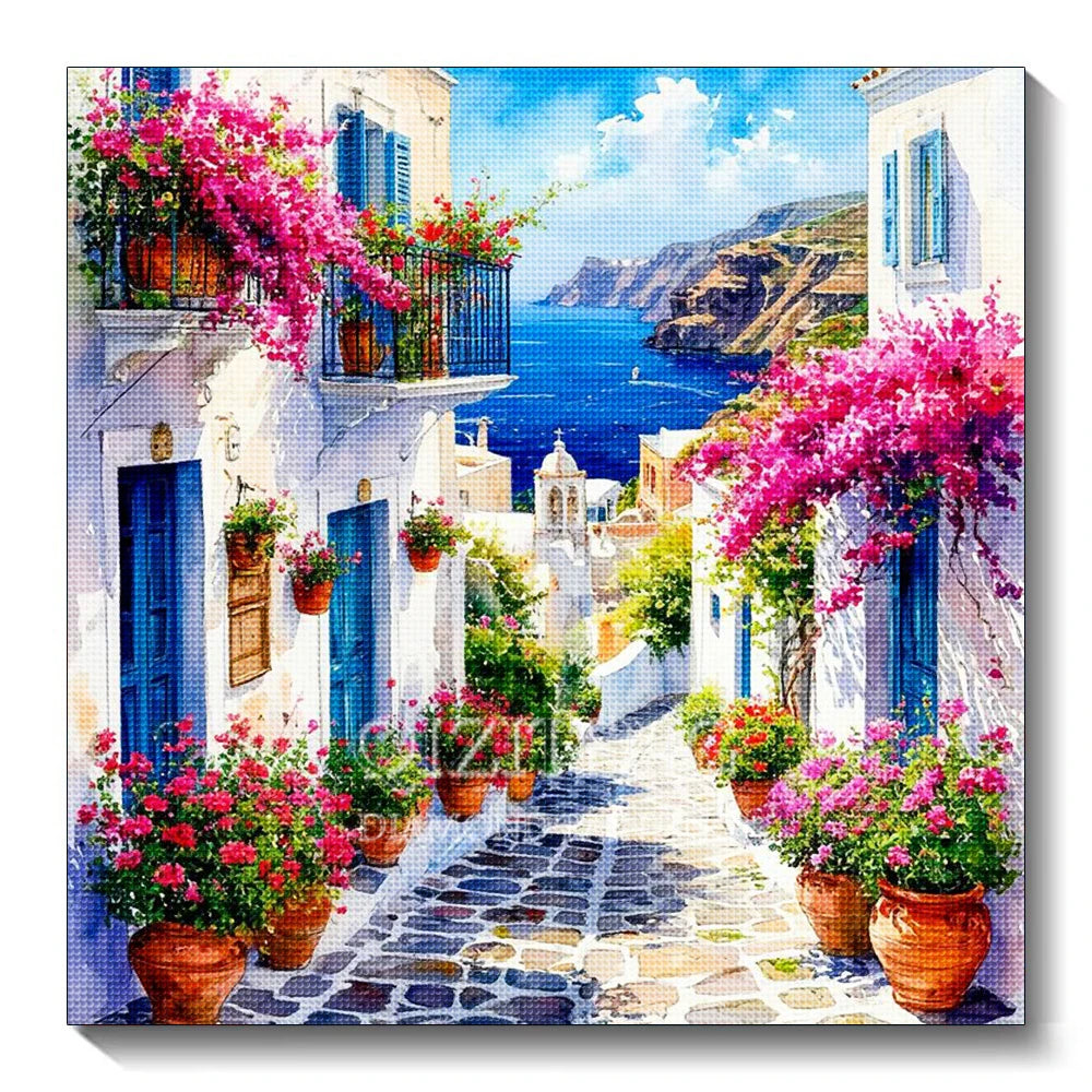 5D Diamond Painting Landscape City Kit Full Diamond Embroidery Scenery Street DIY Gift Home Decor Picture of Rhinestones