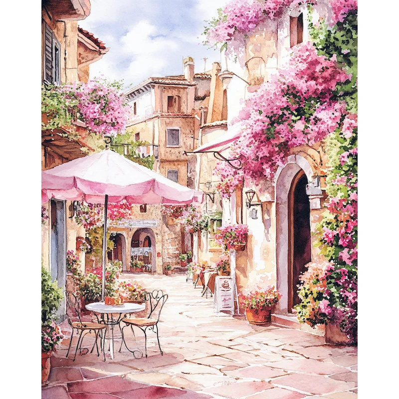 GATYZTORY DIY Oil Painting By Numbers Kit Pink Scenery Acrylic Paint By Numbers Diy Numbers Painting Art On Canvas By Numbers