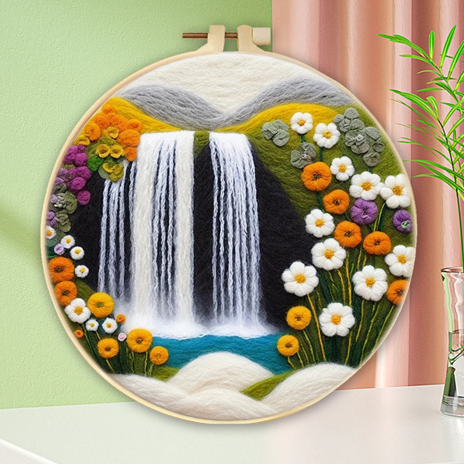 GATYZTORY DIY Wool Painting Kit With Frame Felting Needles Handmade Picture Kit Hot Air Balloon For Home Decors Crafts Gift