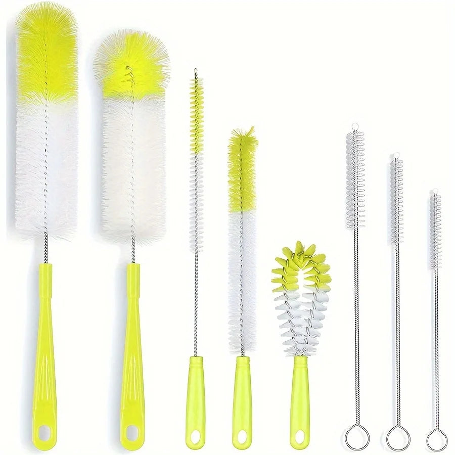 8 Boxed Wine Bottle Cleaning Brush Set - Long Handled Black Bottle Cleaner for Cleaning Narrow Wine/beer Bottles/thermos/jugs/sp