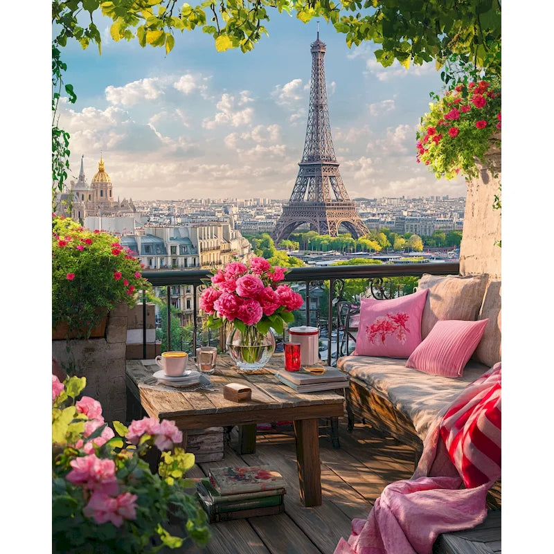 GATYZTORY DIY Oil Painting By Numbers Kit Pink Scenery Acrylic Paint By Numbers Diy Numbers Painting Art On Canvas By Numbers