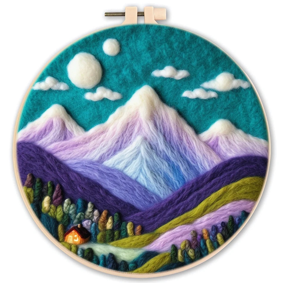Needle Felting Kit For Beginner Wool Painting Kit DIY Felt Wool Needle Felt Set Tool Landscape Gift Picture For Home Decors