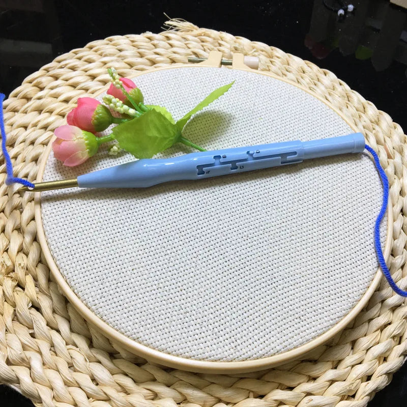 Punch Needle Embroidery Starter Kits For Adults Beginners Punch Needle Tool Threader For Embroidery Hoop Yarn Rug Diy Crafts