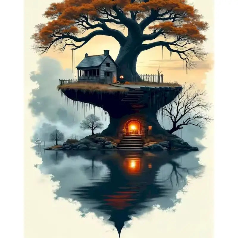 GATYZTORY Sakura Pagoda Painting By Numbers Kits Landscape Drawing Frame Acrylic Paint Coloring By Numbers For Home Decor