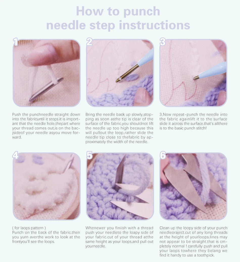 🌅 Kit de broderie Punch Needle – Soleil couchant