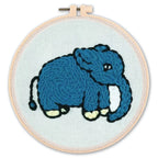 🐘 Kit de broderie Punch Needle – Éléphant bleu