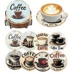 ☕ 8Pcs – Diamond Painting – Café & ambiance chaleureuse