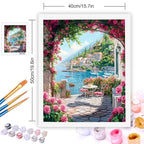 GATYZTORY DIY Oil Painting By Numbers Kit Pink Scenery Acrylic Paint By Numbers Diy Numbers Painting Art On Canvas By Numbers