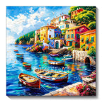 ⛵ Diamond Painting – Port animé en bord de mer