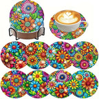 🌸 8Pcs – Diamond Painting – Fleurs éclatantes