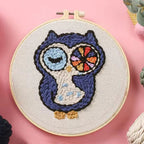 🦉 Kit de broderie Punch Needle – Hibou à l’œil enchanté