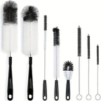 8 Boxed Wine Bottle Cleaning Brush Set - Long Handled Black Bottle Cleaner for Cleaning Narrow Wine/beer Bottles/thermos/jugs/sp