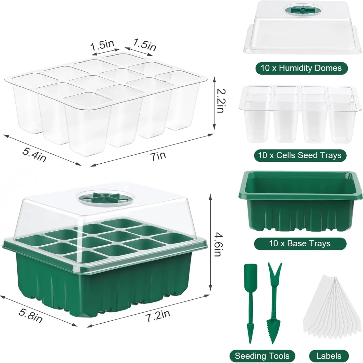 Lot de 10 plateaux à semis 🌱