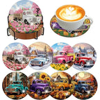 🚐 8Pcs – Diamond Painting – Camionnettes vintage