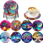 🌈 8Pcs – Diamond Painting – Arbres féeriques