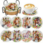 🐴 8Pcs – Diamond Painting – Chevaux majestueux