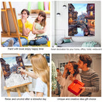 GATYZTORY DIY Oil Painting By Numbers Kit Pink Scenery Acrylic Paint By Numbers Diy Numbers Painting Art On Canvas By Numbers