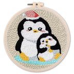 🐧 Kit de broderie Punch Needle – Pingouin et son petit
