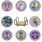🌈 8Pcs – Diamond Painting – Créatures mystiques colorées