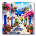 🌊 Diamond Painting – Ville perchée sur rochers