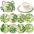 🌿 8Pcs – Diamond Painting – Feuilles verdoyantes