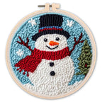 ☃️ Kit de broderie Punch Needle – Bonhomme de neige joyeux