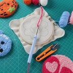 6pcs Cat Punch Needle Embroidery Coaster Set For Adult Punch Needle Embroidery Set Animal Tufting Coaster Art and Crafts