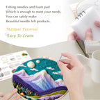 Needle Felting Kit For Beginner Wool Painting Kit DIY Felt Wool Needle Felt Set Tool Landscape Gift Picture For Home Decors