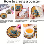 🌕 8Pcs – Diamond Painting – Lunes fleuries