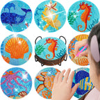 🐋 8Pcs – Diamond Painting – Monde sous-marin féerique