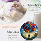 GATYZTORY DIY Wool Painting Kit With Frame Felting Needles Handmade Picture Kit Hot Air Balloon For Home Decors Crafts Gift