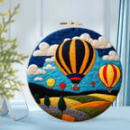 GATYZTORY DIY Wool Painting Kit With Frame Felting Needles Handmade Picture Kit Hot Air Balloon For Home Decors Crafts Gift
