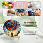 GATYZTORY DIY Wool Painting Kit With Frame Felting Needles Handmade Picture Kit Hot Air Balloon For Home Decors Crafts Gift