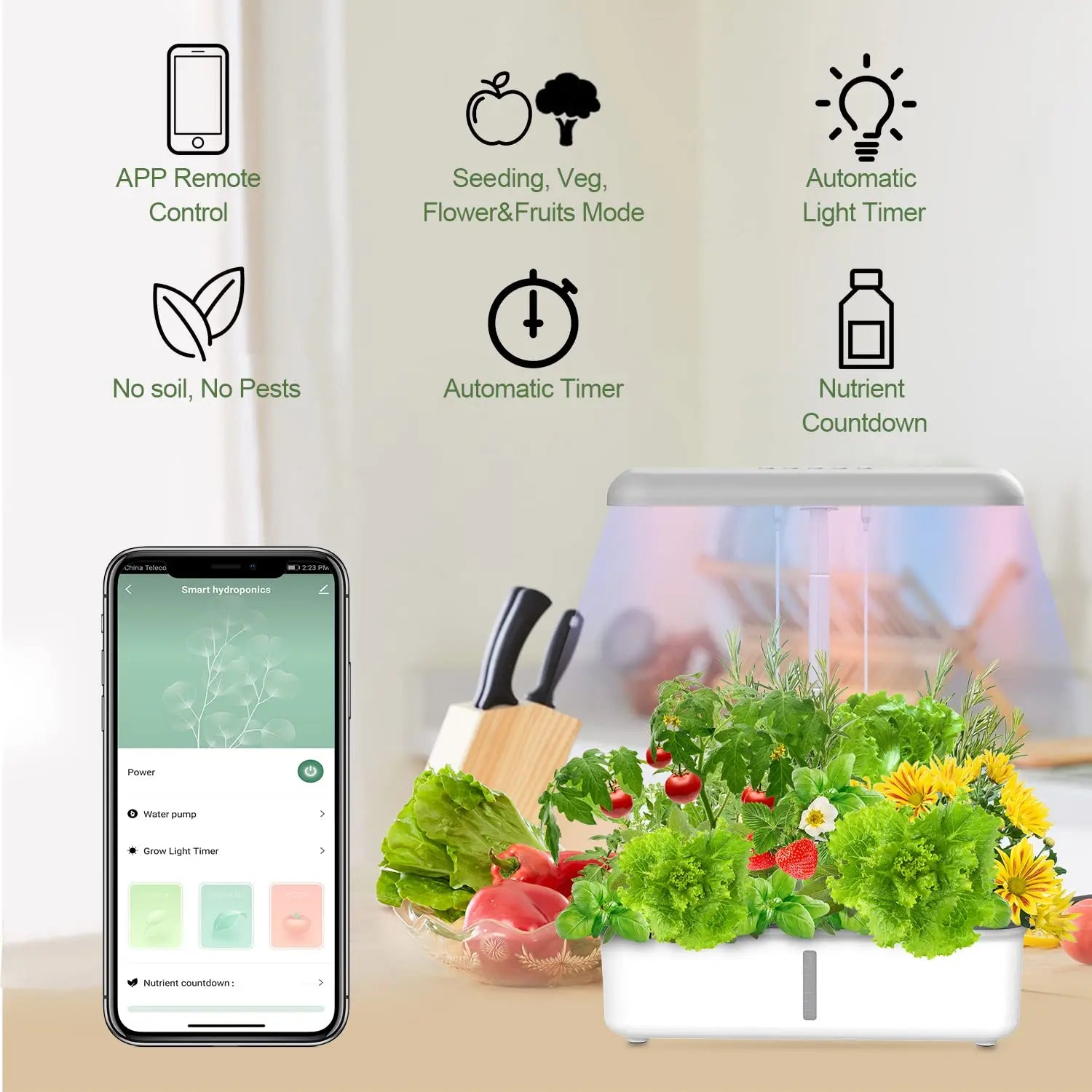 Système hydroponique Wi-Fi avec LED 💧
